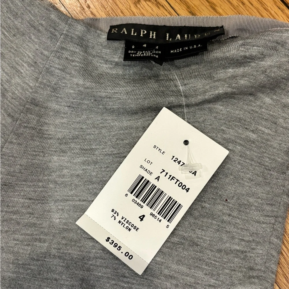 Ralph Lauren Black Label high waisted wide leg grey casual pants sz 4 NWT $395